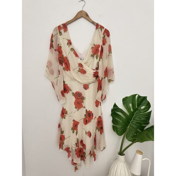 Sue Wong Dresses & Skirts - STUNNING Vtg Y2K Sue Wong Ivory Floral Silk Fairy Medi Dress 12 P